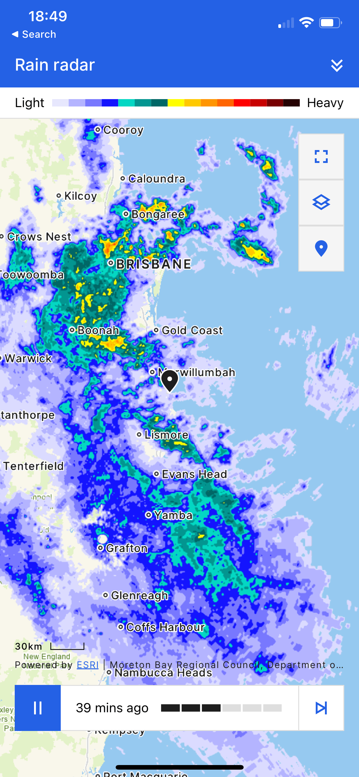 Satellite image of the 'Rain Bomb' in February